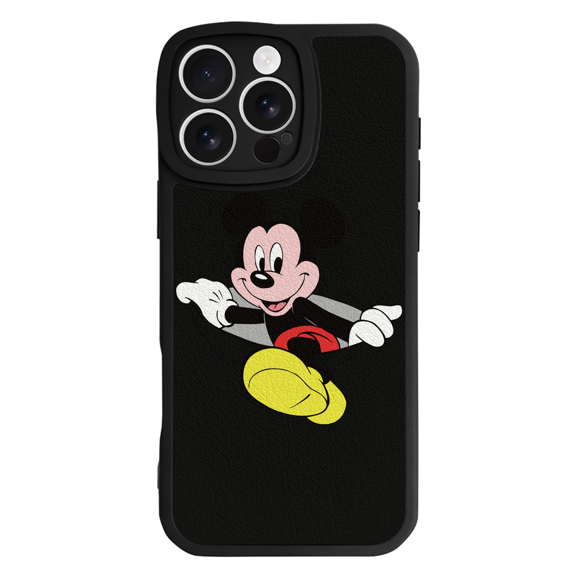 （画像用） ミッキーマウス Mickey Mouse 【iPhone 16シリーズ対応】シリコンスマホケース（レザー調） 材質：シリコン
